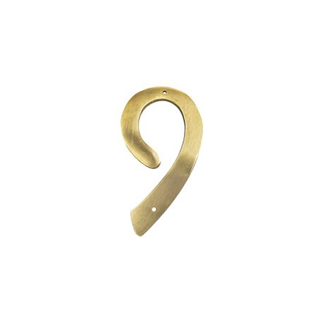 NÚMERO 9 DE LATÓN 10.1 X 5.5 CM