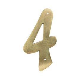 NÚMERO 4 EN LATÓN SÓLIDO 10.16 CM