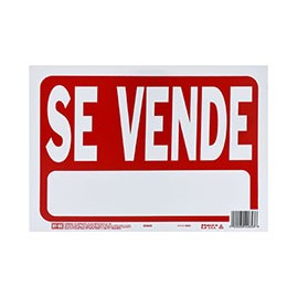 LETRERO DE PLÁSTICO PARA PARED SE VENDE 21.5 X 30.5 CM