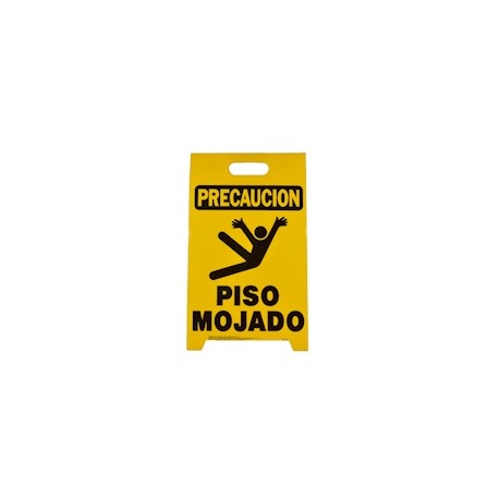 LETRERO DE POLICARBONATO PARA PISO PRECAUCIÓN PISO MOJADO DE 30.6 X 51.4 CM