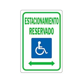 LETRERO DE ALUMINIO PARA PARED ESTACIONAMIENTO RESERVADO 30.50 X 45.75 CM