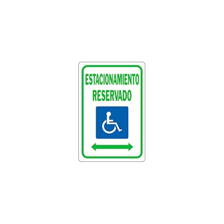 LETRERO DE ALUMINIO PARA PARED ESTACIONAMIENTO RESERVADO 30.50 X 45.75 CM