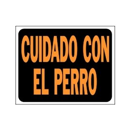 LETRERO DE POLÍMERO LIGERO PARA PARED CUIDADO CON EL PERRO DE 30 X 48 CM