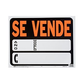LETRERO DE PLÁSTICO PARA PARED SE VENDE 37 X 47 CM