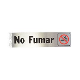 LETRERO DE ALUMINIO PARA PARED "NO FUMAR" DE 20.3 X 5.1 CM