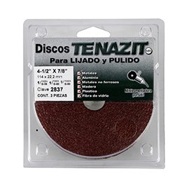 DISCO PARA LIJADO Y PULIDO DE 4 1/2 X 7/8 PULGADA ROJO 3 PIEZAS