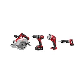 COMBO M18 ROTOMARTILLO, SIERRA RECÍPROCA, SIERRA CIRCULAR Y LINTERNA DE TRABAJO MILWAUKEE 4 PIEZAS