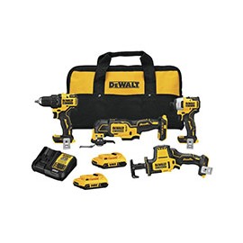COMBO DESTORNILLADOR, ATORNILLADOR DE IMPACTO, MULTIHERRAMIENTA OSCILANTE Y SIERRA DEWALT 4 PIEZAS