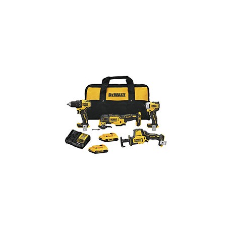 COMBO DESTORNILLADOR, ATORNILLADOR DE IMPACTO, MULTIHERRAMIENTA OSCILANTE Y SIERRA DEWALT 4 PIEZAS