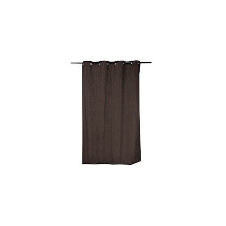 CORTINA DE JACQUARD CON ARILLOS POLIÉSTER CAFÉ 210 X 140 CM