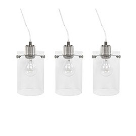 COLGANTE LINEAL EN NÍQUEL CEPILLADO CON 3 LUCES CÁLIDAS