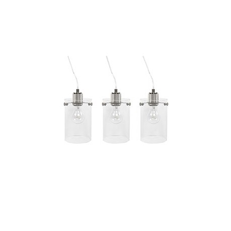 COLGANTE LINEAL EN NÍQUEL CEPILLADO CON 3 LUCES CÁLIDAS