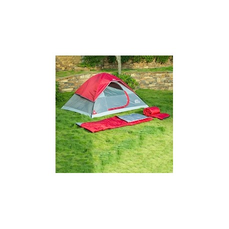 KIT CASA DE ACAMPAR 2 PERSONAS ROJO 182.88 X 106.6 X 213.3 CM FIBRA DE VIDRIO Y POLIÉSTER 4 PIEZAS