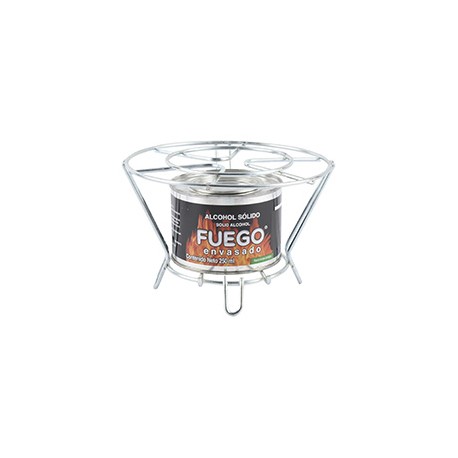 PARRILLA SENCILLA CON LATA DE 250 ML PLATA FUEGO ENVASADO