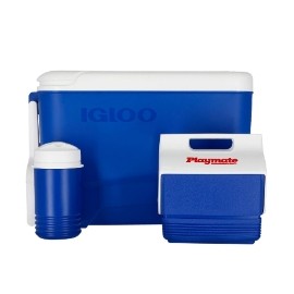 HIELERA COMBO AZUL DE 35.96 L 53 LATAS CON RUEDAS 3 PIEZAS