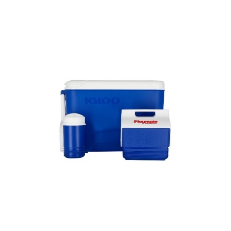 HIELERA COMBO AZUL DE 35.96 L 53 LATAS CON RUEDAS 3 PIEZAS