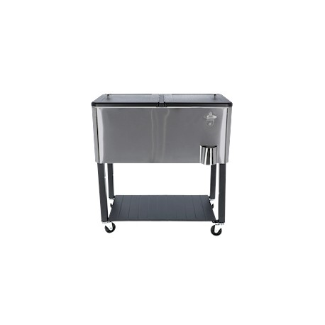 HIELERA PLATA CARRITO 75.7 L CON 4 RUEDAS