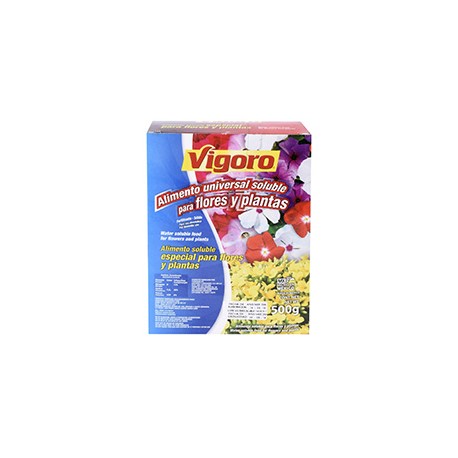ALIMENTO UNIVERSAL SOLUBLE PARA FLORES Y PLANTAS DE 500 GR VIGORO