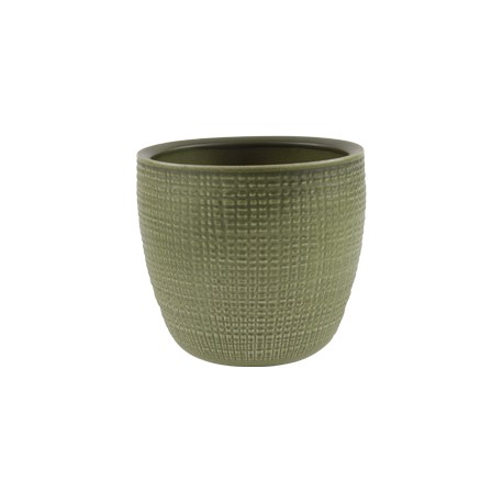 MACETA CERÁMICA CORTEZA VERDE 5.5 PULGADAS