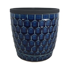 MACETA HONEYCOMB AZUL 6"