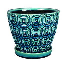 MACETA MAYER COLOR AZUL 8"