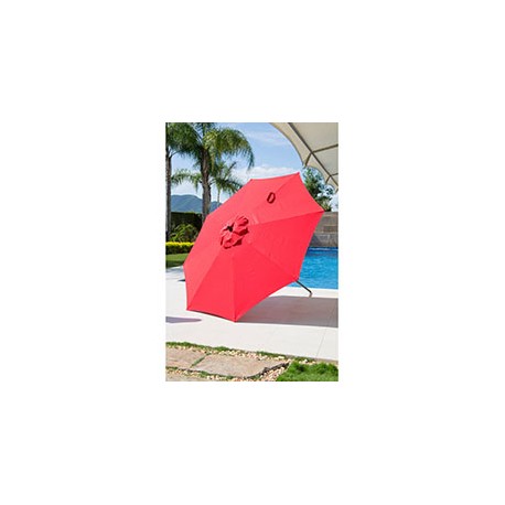 SOMBRILLA INCLINABLE ROJA 240 X 274 CM DE POLIÉSTER Y ACERO