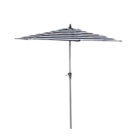 SOMBRILLA INCLINABLE AZUL Y BLANCO DE 274 X 240 CM DE ACERO Y TELA