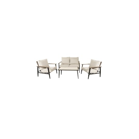 SALA DE JARDÍN RIVENHALL BLANCO 4 PIEZAS TELA OLEFINA Y ESTRUCTURA DE ACERO