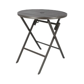 MESA SLATS CIRCULAR PLEGABLE 72 X 72 X 66 CM CAFÉ ESTRUCTURA ACERO