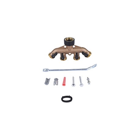 DISTRIBUIDOR DE LATÓN PARA GRIFO DE MANGUERA 4 VÍAS DORADO ORBIT