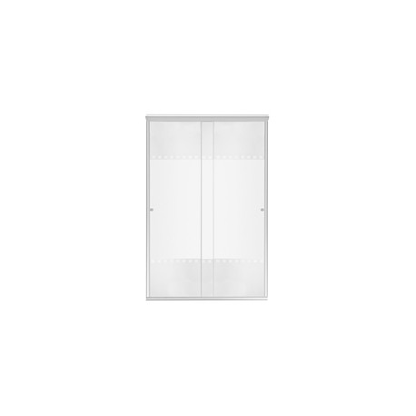 CANCEL PARA BAÑO RECTANGULAR ALUMINIO PLATA DOBLE CORREDIZO DE 146 HASTA 150 X 187 CM