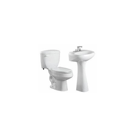 PAQUETE SANITARIO CASTELAR 2 PIEZAS ALARGADO 4.8L BLANCO INCLUYE TAZA, TANQUE LAVABO, PEDESTAL Y ASIENTO