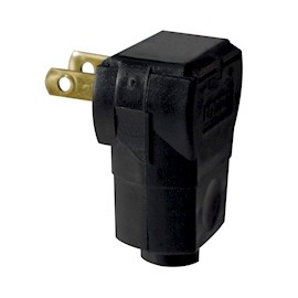 CONECTOR ANGULAR 125 VOLTS NEGRO LEVITON