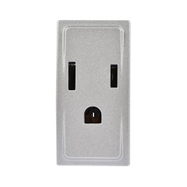 CONTACTO SENCILLO 2P+T COLOR ALUMINIO LINEA ÚNICA