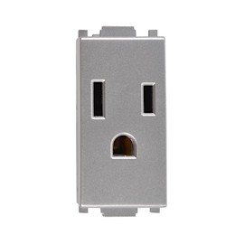 CONTACTO SENCILLO ALPHA 127/250 VOLTS 15 AMPERES PLATA ESTÉVEZ