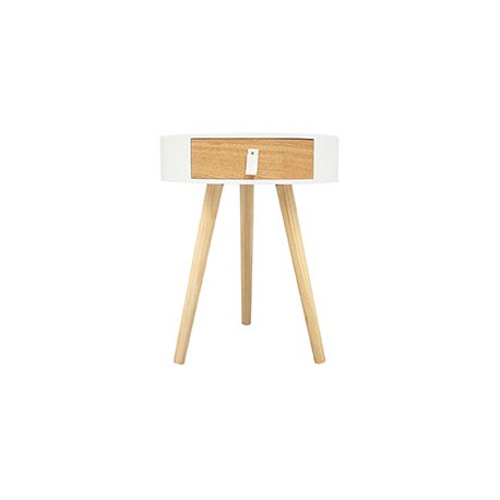 MESA LATERAL TREND BLANCA CON CAJON 40 X 51 X 40 CM