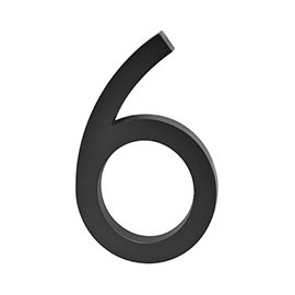 NÚMERO "6" NEGRO DE 15.2 CM