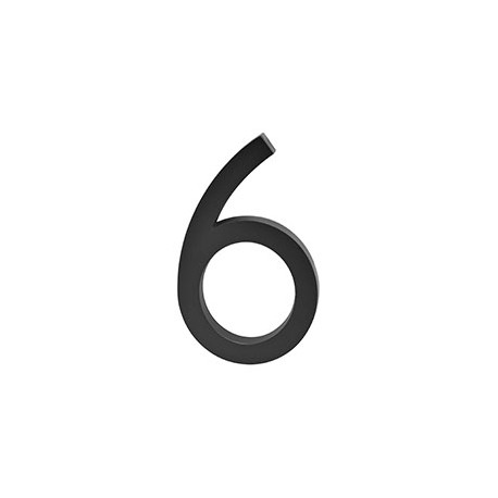NÚMERO "6" NEGRO DE 15.2 CM