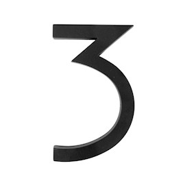 NÚMERO 3 NEGRO DE 15.2 x 9.2 CM