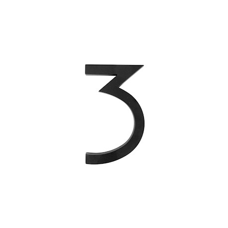 NÚMERO 3 NEGRO DE 15.2 x 9.2 CM