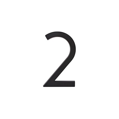 NÚMERO 2 NEGRO DE 15.2 X 5.5 CM