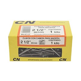 CLAVOS DE 2 1/2 PULGADA PLATA 1 KG