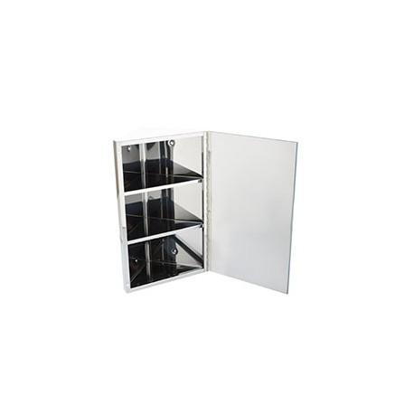 BOTIQUÍN ESQUINERO DE 30 X 50 CM PLATA