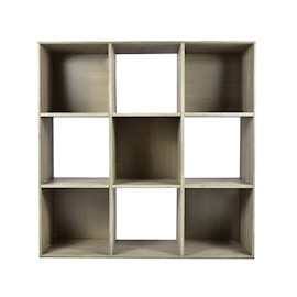 ORGANIZADOR DE 9 CUBOS DE MELAMINA 91.14 X 91.14 X 29.54 CM GRIS
