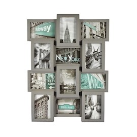 PORTARRETRATOS 12 FOTOS GRIS