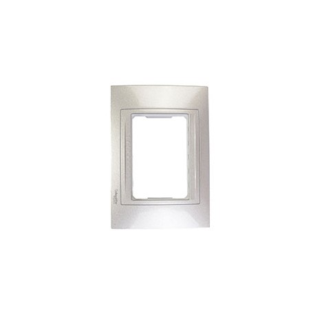 PLACA DE 3 MÓDULOS PLATA 11.5 X 8 CM