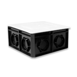 CAJA CON TAPA 3/4 PULGADAS NEGRA POLIFLEX