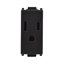 CONTACTO SENCILLO ALPHA 127/250 VOLTS 15 AMPERES NEGRO ESTÉVEZ